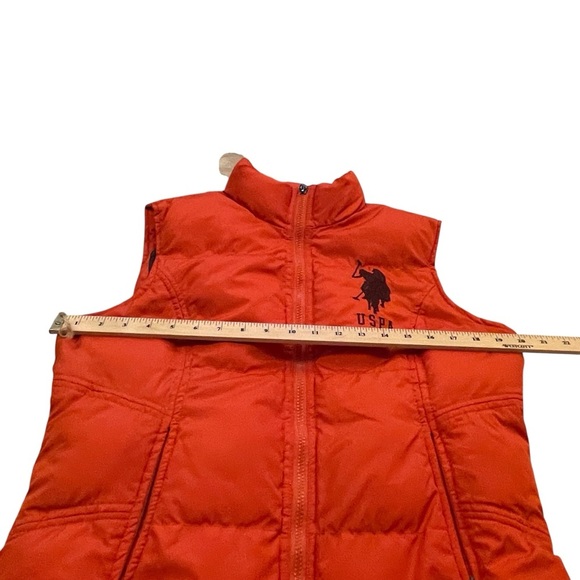 Ladies U.S. Polo Association Orange Puffer Vest Zip Front-Embroidered Logo-XL - Picture 3 of 8